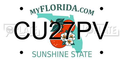 CU27PV Florida License Plate