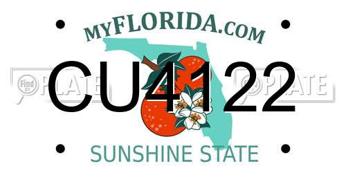 CU4122 Florida License Plate