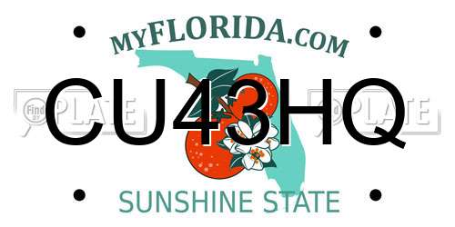 CU43HQ Florida License Plate
