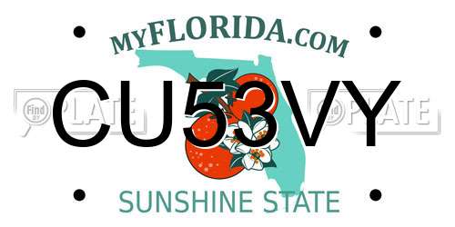 CU53VY Florida License Plate