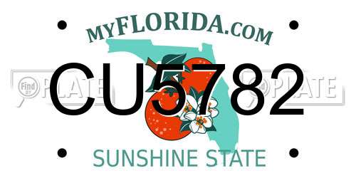 CU5782 Florida License Plate