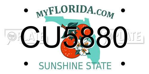CU5880 Florida License Plate