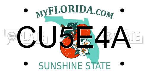 CU5E4A Florida License Plate