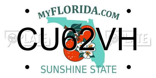 CU62VH Florida License Plate