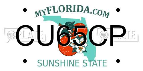 CU65CP Florida License Plate