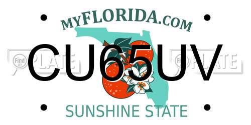 CU65UV Florida License Plate