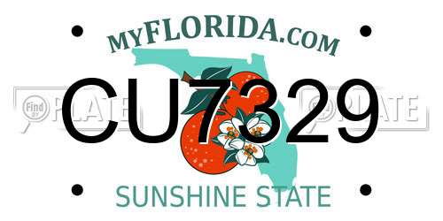 CU7329 Florida License Plate