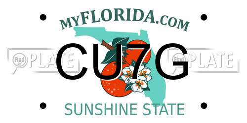 CU7G Florida License Plate