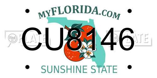 CU8146 Florida License Plate