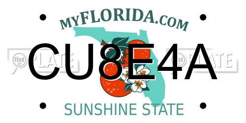 CU8E4A Florida License Plate