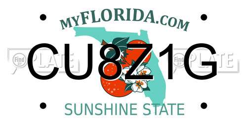 CU8Z1G Florida License Plate
