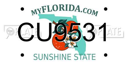 CU9531 Florida License Plate