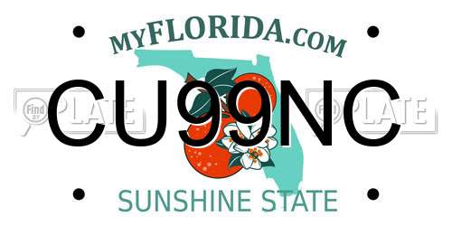 CU99NC Florida License Plate