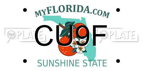 CU9F Florida License Plate