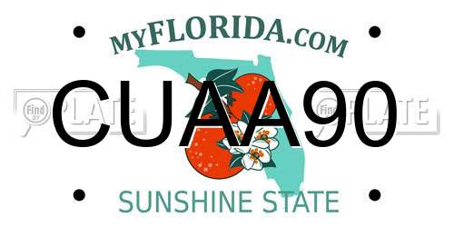 CUAA90 Florida License Plate