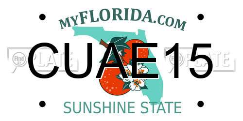 CUAE15 Florida License Plate