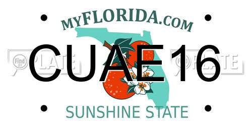 CUAE16 Florida License Plate