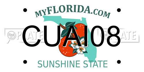 CUAI08 Florida License Plate