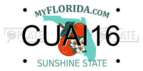 CUAI16 Florida License Plate