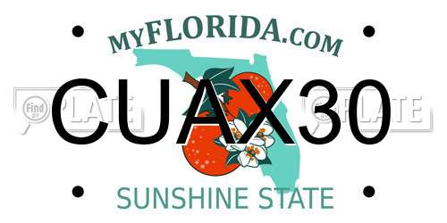 CUAX30 Florida License Plate
