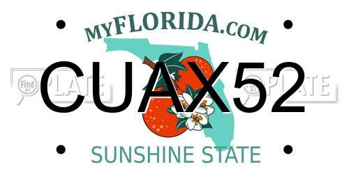 CUAX52 Florida License Plate