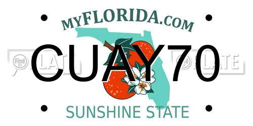 CUAY70 Florida License Plate