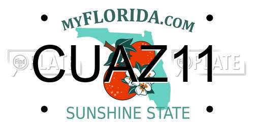 CUAZ11 Florida License Plate