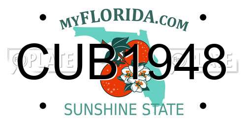 CUB1948 Florida License Plate
