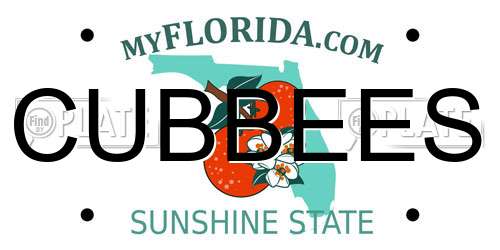 CUBBEES Florida License Plate