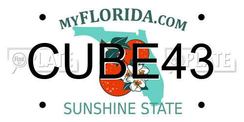 CUBE43 Florida License Plate