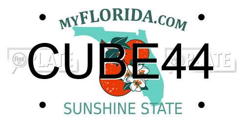 CUBE44 Florida License Plate