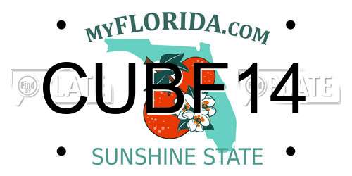 CUBF14 Florida License Plate