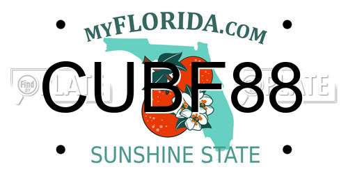 CUBF88 Florida License Plate