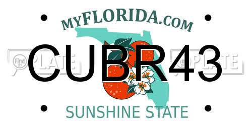 CUBR43 Florida License Plate
