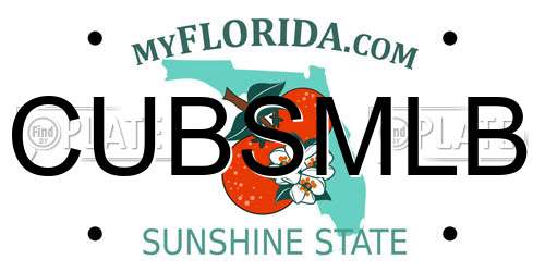CUBSMLB Florida License Plate