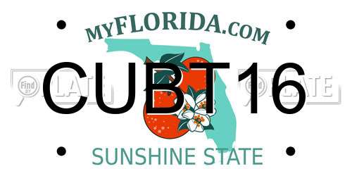 CUBT16 Florida License Plate