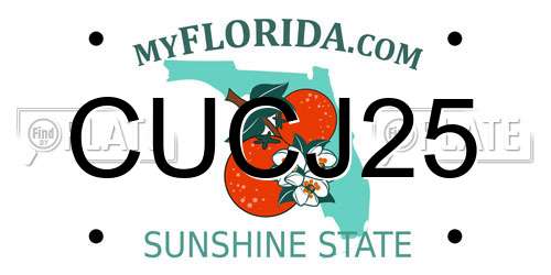 CUCJ25 Florida License Plate
