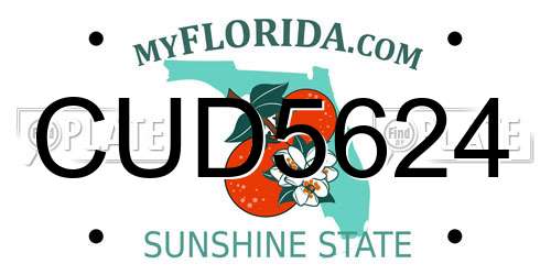 CUD5624 Florida License Plate
