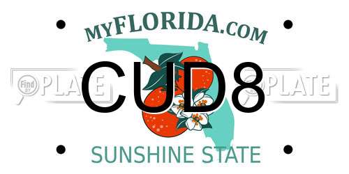 CUD8 Florida License Plate