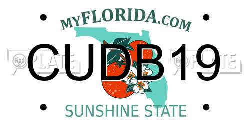 CUDB19 Florida License Plate