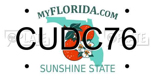 CUDC76 Florida License Plate
