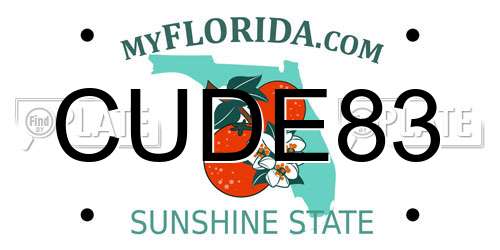 CUDE83 Florida License Plate