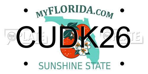 CUDK26 Florida License Plate