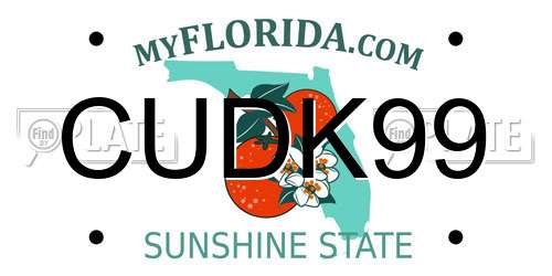 CUDK99 Florida License Plate