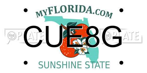CUE8G Florida License Plate