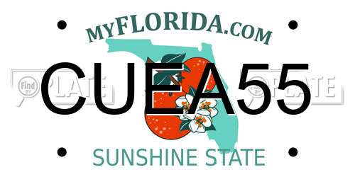 CUEA55 Florida License Plate