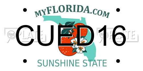 CUED16 Florida License Plate