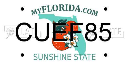 CUEF85 Florida License Plate