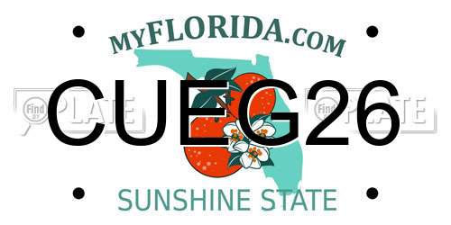 CUEG26 Florida License Plate