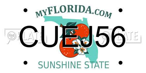 CUEJ56 Florida License Plate